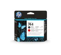 HP 744 Tête d'impression Noir Mat/Rouge Chromatique authentique F9J88A (TVA inc