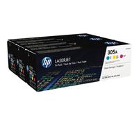 HP Cartouches de toner 305A originales pour LaserJet – lot de 3 Cyan/Magenta/Jaune CF370AM