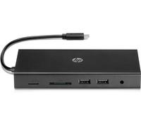 HP Travel USB-C Multi Port Hub Avec fil USB 3.2 Gen 1 (3.1 Gen 1) Type-C Noir