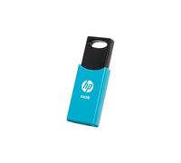 HP v212w - Clé USB 64 Go USB Type-A 2.0 - Lecture 14 Mo/s Écriture 4 Mo/s - Format Slide - Compatible Windows macOS - Noir/Bleu - 56.6x20.4x6.7mm