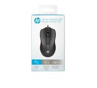 HP Wired Mouse 100 souris Bureau USB Type-A Optique