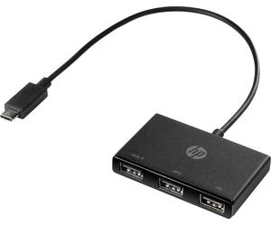 HP Z6A00AA Hub USB 3 ports USB-A USB 3.2 Gen1 5 GBit/s avec fiche mâle USB-C noir HP USB-C to USB-A Hub