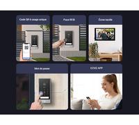 Visiophone connecté Ezviz HP7 PRO 4K Noir et Gris + 3 badges RFID Noir