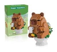 Hpbaggy Blocs de Construction Capybara, 10.8 CM Mini Brique Figure Capybara, Jeux de Construction Capibara, Mini Blocs Capybara Ensemble, Cadeaux de Fête, Décoration de Maison
