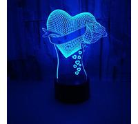 HPBN8 Ltd 3D Amour LED Lampe Art Déco Lampe la Couleur Changeant Lumières LED Décoration Maison Enfants Cadeau Lumière Touch Control 7 Couleurs Change USB Lampes Bureau Powered