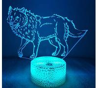 HPBN8 Ltd 3D Loup LED Lampe Art Déco Lampe la Couleur Changeant Lumières LED Décoration Lumière Touch Control 7 Couleurs Change Alimenté par USB Enfants Cadeau Anniversaire Décoration de Noël