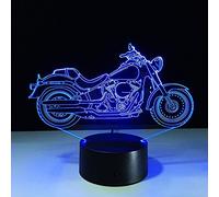 HPBN8 Ltd 3D Moto LED Lampe Art Déco Lampe Lumières LED Décoration Lampes Touch Control 7 Couleurs Change Veilleuse USB Powered Enfants Cadeau Anniversaire Noël Cadeaux