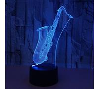 HPBN8 Ltd 3D Saxophone Nuit LED Lampes Art Déco Lampe Lumières LED Décoration Lampes Touch Control 7 Couleurs Change Veilleuse USB Powered Enfants Cadeau Anniversaire Noël Cadeaux