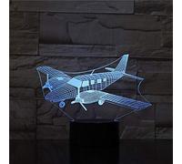 HPBN8 Ltd Créatif 3D Avion Nuit Lampe Art Déco Lampe Lumières LED Décoration Lampes Touch Control 7 Couleurs Change Veilleuse USB Powered Enfants Cadeau Anniversaire Noël Cadeaux
