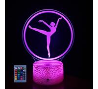 HPBN8 Ltd Créatif 3D Ballet Nuit Lampe Art Déco Lampe Lumières LED Décoration Lampes Télécommande 7/16 Couleurs Change Veilleuse USB Powered Enfants Cadeau Anniversaire Noël Cadeaux