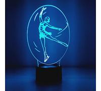 HPBN8 Ltd Créatif 3D Patinage Féminin Nuit Lampe Art Déco Lampe Lumières LED Décoration Lampes Touch Control 7 Couleurs Change Veilleuse USB Powered Enfants Cadeau Anniversaire Noël Cadeaux