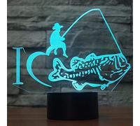 HPBN8 Ltd Créatif 3D Pêche Nuit Lampe Art Déco Lampe Lumières LED Décoration Lampes Touch Control 7 Couleurs Change Veilleuse USB Powered Enfants Cadeau Anniversaire Noël Cadeaux