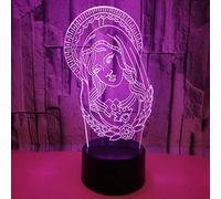 HPBN8 Ltd Créatif 3D Vierge Marie Nuit Lampe Art Déco Lampe Lumières LED Décoration Lampes Touch Control 7 Couleurs Change Veilleuse USB Powered Enfants Cadeau Anniversaire Noël Cadeaux