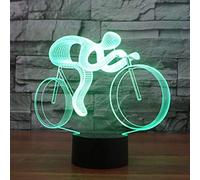 HPBN8 Ltd Illusion 3D Bicyclette LED Lampe Art Déco Lampe Lumières LED Décoration Lampes Touch Control 7 Couleurs Change Veilleuse USB Powered Enfants Cadeau Anniversaire Noël Cadeaux