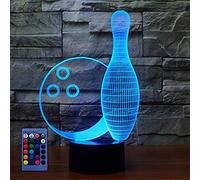 HPBN8 Ltd Illusion 3D Bowling de Bouteilles LED Lampe Lumières LED Décoration Lampes Télécommande 7/16 Couleurs Change Veilleuse Alimenté par USB Enfants Cadeau Anniversaire Noël Cadeaux