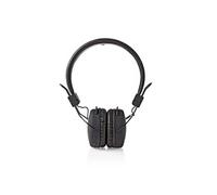Nedis Casque audio HPBT1100BK pliable Bluetooth sans fil avec micro noir