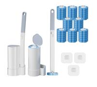 HpCuales Lot de 2 brosses WC jetables avec support et 48 recharges de nettoyant