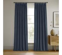 HPD Half Price Drapes 1 Panneau de Rideau occultant en Velours plissé pour Salon et Chambre à Coucher, 63,5 x 213,4 cm (l x L), Bleu Nuit