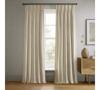 HPD Half Price Drapes 1 Panneau de Rideau occultant en Velours plissé pour Salon et Chambre à Coucher, 63,5 x 213,4 cm (l x L), écru