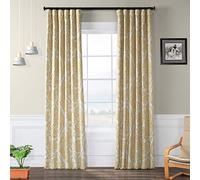HPD Half Price Drapes BOCH-KC16072C-108 Rideaux occultants imprimés pour Chambre à Coucher et Salon, 127 x 274,3 cm (1 Panneau), Tea Time, Jaune doré