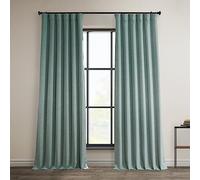 HPD Half Price Drapes BOCH-LN185-P Rideaux occultants en Faux Lin pour Chambre à Coucher (1 Panneau), 127 x 213 cm, Chardon de mer