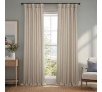 HPD Half Price Drapes BOCH-LN185-P Rideaux occultants en Faux Lin pour Chambre à Coucher (1 Panneau), 127 x 304 cm, Brun chaume