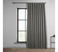 HPD Half Price Drapes BOCH-LN185-P Rideaux occultants Extra Larges en Lin pour Chambre à Coucher et Salon (1 Panneau), 254 cm de Large x 243,8 cm de Long, Gris Blazer