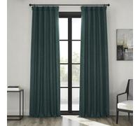 HPD Half Price Drapes BOCH-LN21328-108 Rideaux occultants en Faux Lin pour Chambre à Coucher 127 x 274 cm, Vert focale