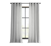 HPD Half Price Drapes FHLCH-VET13191-96-GR Grommet Heavy Faux Linen Curtain (1 Panneau), 50 x 96 cm, Blanc