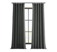 HPD Half Price Drapes FLCH-FM20104-108 Rideaux en Imitation Lin Italien 1 pièce Gris Ancre