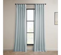 HPD Half Price Drapes Heritage Rideaux occultants en Velours Pelucheux de 213,4 cm de Long pour Chambre à Coucher et Salon 127 x 213 cm (1 Panneau), Bleu Verseau