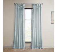 HPD Half Price Drapes Heritage Rideaux occultants en Velours Pelucheux de 274,3 cm de Long pour Chambre à Coucher et Salon 127 x 274,3 cm (l x L), Bleu Verseau