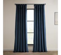 HPD Half Price Drapes Heritage Rideaux occultants en Velours Pelucheux pour Chambre à Coucher et Salon - 1 Panneau - 127 x 243 cm - Bleu éternel