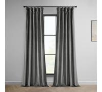 HPD Half Price Drapes Heritage Rideaux occultants en Velours Pelucheux pour Chambre à Coucher et Salon - 1 Panneau - 127 x 274 cm - Gris Destin