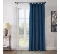 HPD Half Price Drapes Heritage Rideaux occultants en Velours Pelucheux pour Chambre à Coucher et Salon - 254 cm de Large x 243,8 cm de Long - 1 Panneau - Bleu éternel