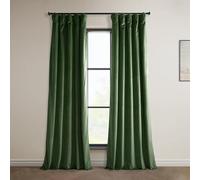 HPD Half Price Drapes Heritage Rideaux occultants en Velours Pelucheux pour Chambre à Coucher et Salon, 1 x Panneau, 127 x 213,3 cm (l x L), Vert (Eden Green)