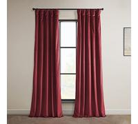 HPD Half Price Drapes Heritage Rideaux occultants en Velours Pelucheux pour Chambre à Coucher et Salon - 127 x 243 cm (l x L) - Rouge cinéma