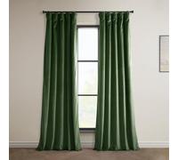 HPD Half Price Drapes Heritage Rideaux occultants en Velours Pelucheux pour Chambre à Coucher et Salon, 1 x Panneau, 127 x 274,3 cm (l x L), Vert (Eden Green)
