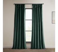 HPD Half Price Drapes Heritage Rideaux occultants en Velours Pelucheux pour Chambre à Coucher et Salon 127 x 243 cm (l x L) - 1 Panneau - Vert forêt
