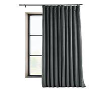 HPD Half Price Drapes Lot de 1 rideau occultant thermique extra large en velours signature 213,4 cm de long, 4 passes, pour chambre à coucher, 254 x 213,4 cm (l x L), gris naturel, 254 x 213,4 cm (l x