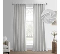 HPD Half Price Drapes Paire de Rideaux Basiques en Faux Lin Naturel pour Salon, Chambre à Coucher, Salle à Manger, Style Rustique Moderne, 243,8 cm de Long, 127 x 243,8 cm de Long, Blanc cassé