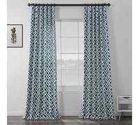 HPD Half Price Drapes Rideau Coton Imprimé (1 Panneau) Bleu Martinique 127 x 243 cm