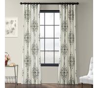 HPD Half Price Drapes Rideau en sergé de Coton imprimé (1 Panneau), Cacao Kerala, 127 cm de Large x 304,8 cm de Long (Lot de 1)