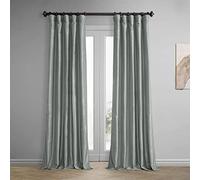 HPD Half Price Drapes Rideau occultant texturé Vintage en Soie synthétique pour Chambre à Coucher et Salon (1 Panneau), 127 x 213,4 cm (l x L), mélange de Polyester, argenté, 127 x 213,4 cm (l x L)