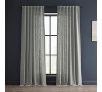 HPD Half Price Drapes Rideaux de fenêtre en faux lin lourd de qualité supérieure pour salon (1 panneau), 127 x 304,8 cm (l x L), filtrant la lumière, 304,8 cm de long, gris cendré, 127 x 304,8 cm (l x
