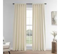 HPD Half Price Drapes Rideaux en Lin français pour décoration de Chambre, filtrant la lumière, 127 x 304,8 cm (1 Panneau), LN-XS1706-120, Ivoire Ancien, 127 cm de Large x 304,8 cm de Long (Lot de 1)