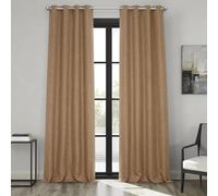 HPD Half Price Drapes Rideaux occultants à œillets en Lin pour Chambre à Coucher et Salon (1 Panneau), 127 x 243 cm (l x L), Caramel