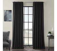 HPD Half Price Drapes Rideaux occultants de 274,3 cm de Long pour Chambre à Coucher et Salon (1 Panneau), 127 x 274,3 cm, Noir de Jais, mélange de Polyester, 127 x 274,3 cm (l x L)