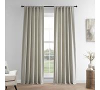 HPD Half Price Drapes Rideaux occultants en Lin français pour Chambre à Coucher et Salon 127 x 243 cm (1 Panneau), Kaki Frais