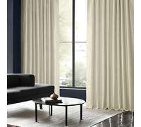 HPD Half Price Drapes Rideaux occultants en Soie synthétique pour Chambre à Coucher et Salon - Rideau occultant texturé Vintage (1 Panneau), 127 x 304 cm (l x L), Blanc cassé